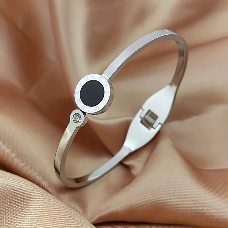 Roman Numeral Bracelet with White Enamel.