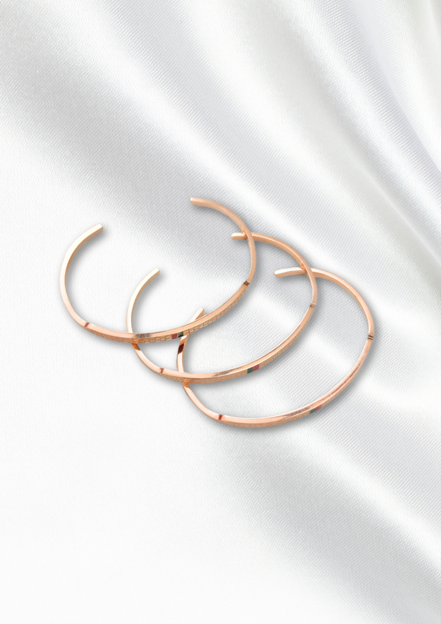 Designer Inspired Rose-Gold Bracelets (Set Of 3)