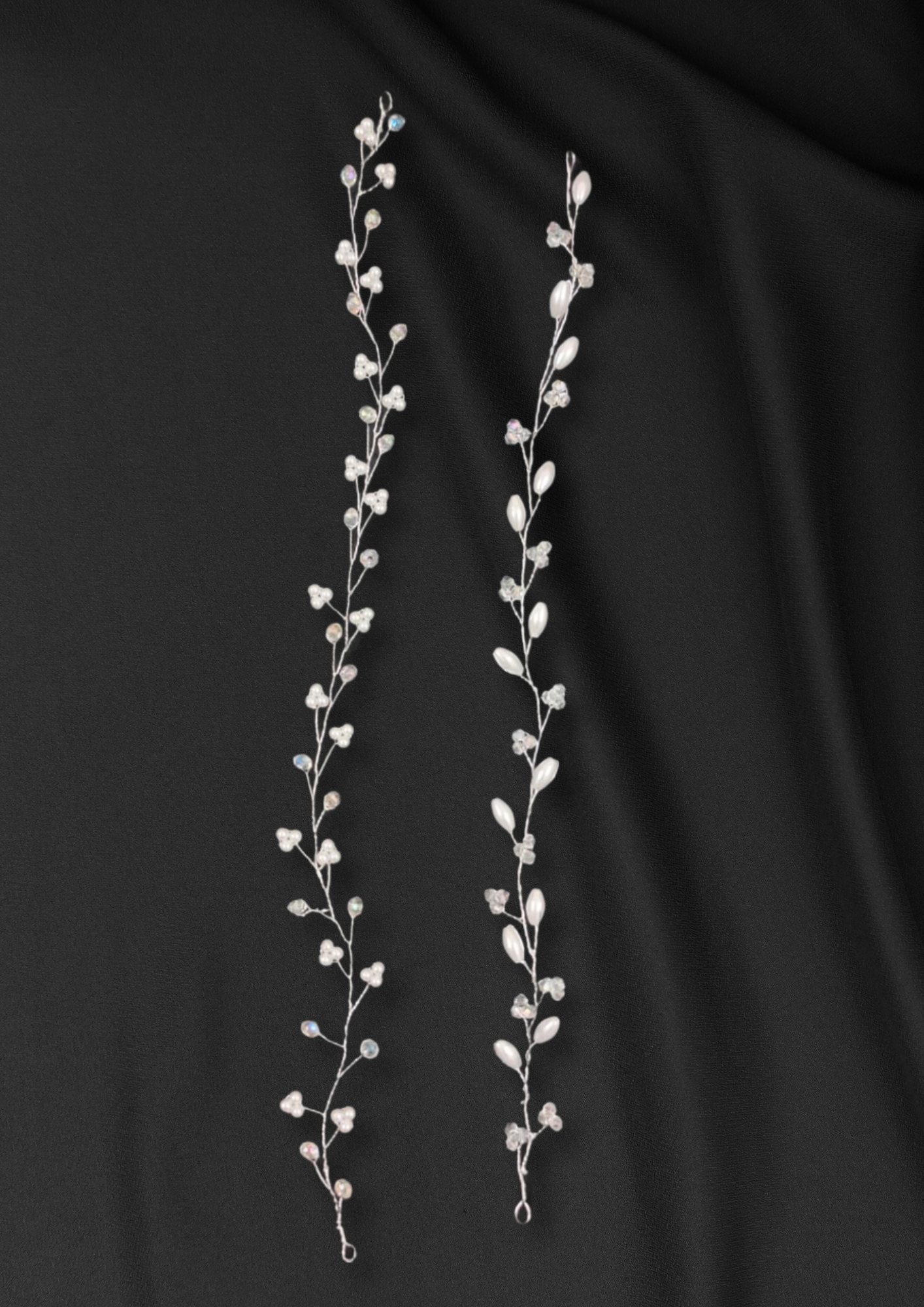 Silver Crystal Tiara (Set Of 4)
