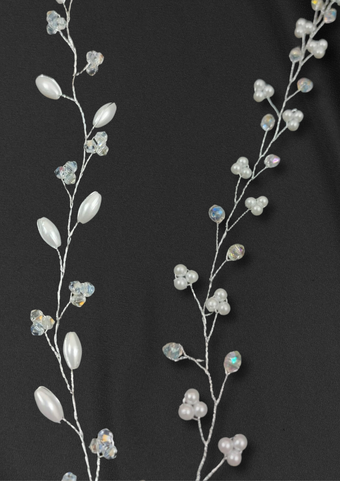 Silver Crystal Tiara (Set Of 4)