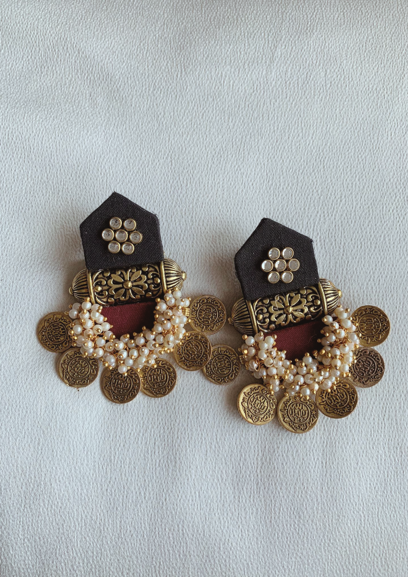 Dual Color Coin Big Stud