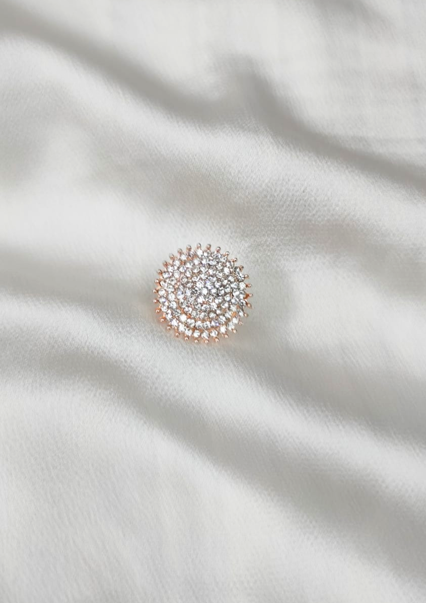 Set Of 4 Rose-Gold Cubic Zirconia Adjustable Rings