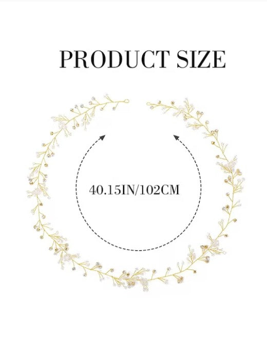 Women Gold-Toned & White Hand Made Headdress