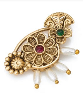 Gold-Plated Stone-Studded Nosepin