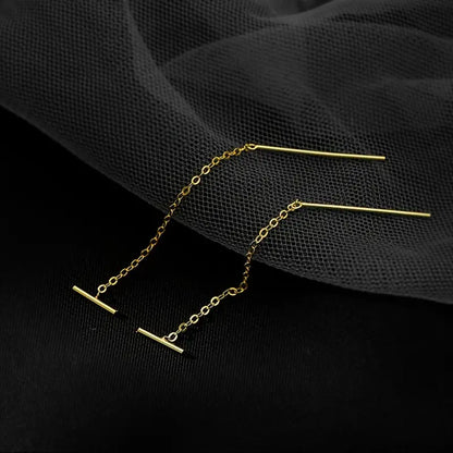 Minimalistic 14K Gold Threader Earrings