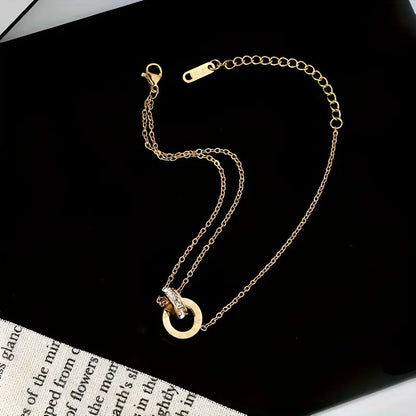 14K Gold-Plated Jewelry Set of Crystal Roman Numerals. (Set of 4)