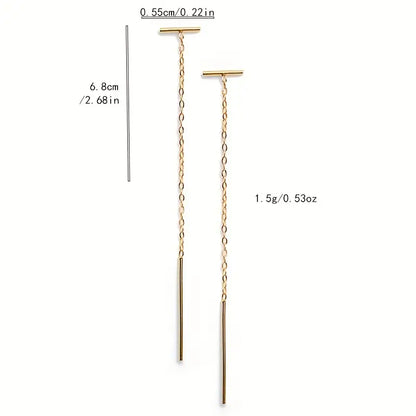 Minimalistic 14K Gold Threader Earrings