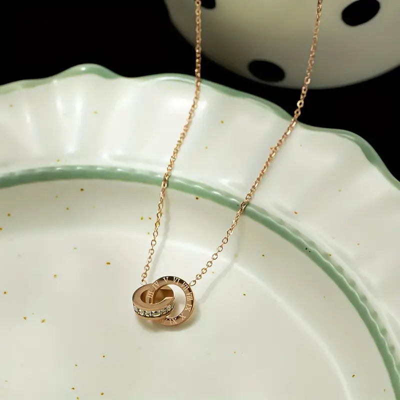 14K Gold-Plated Jewelry Set of Crystal Roman Numerals. (Set of 4)