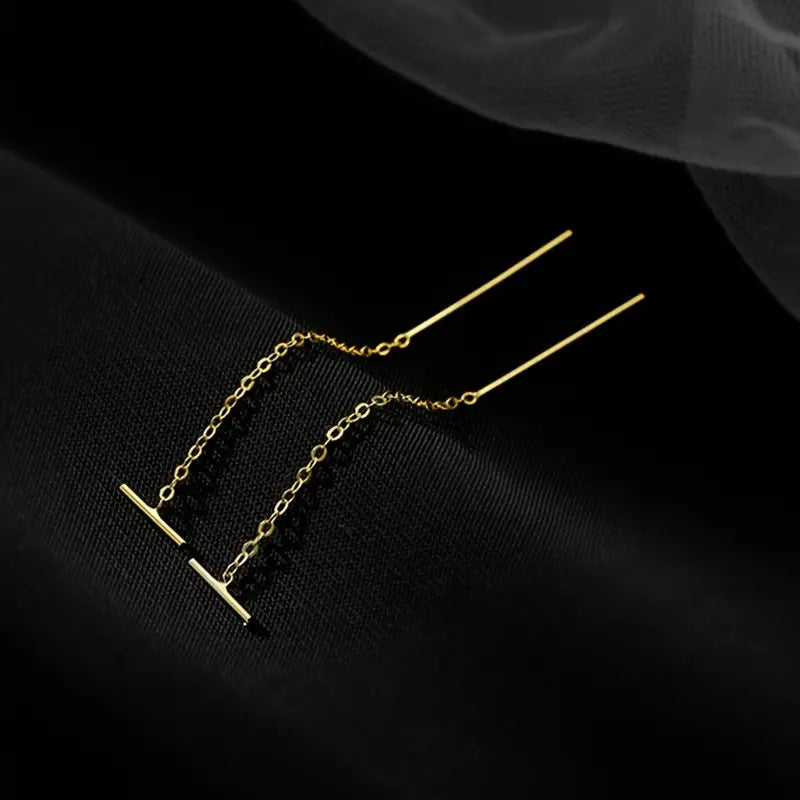 Minimalistic 14K Gold Threader Earrings