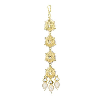 Pearl Gold Plated Kundan Maangtikka