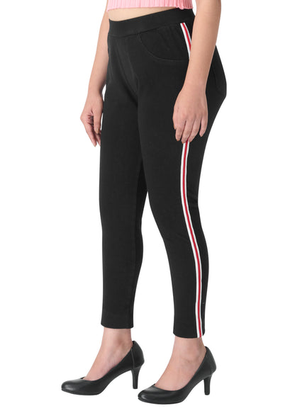 Jeggings - Striped Black