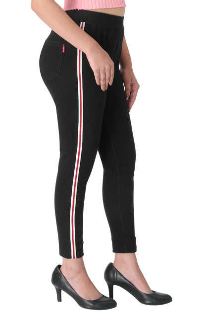 Jeggings - Striped Black