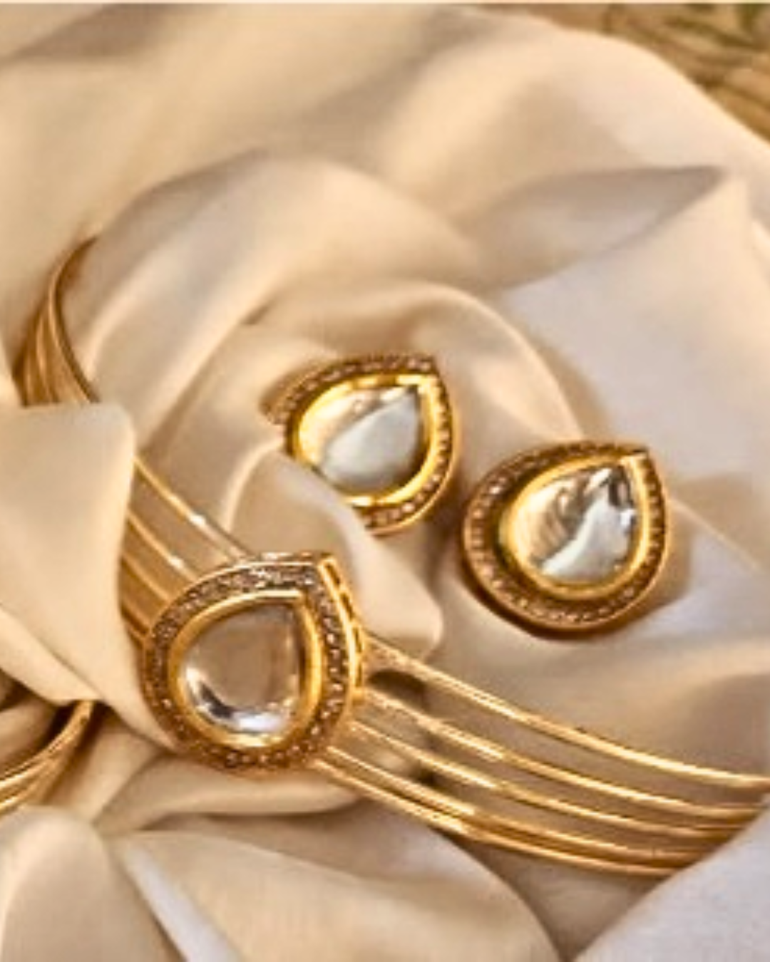 Gold-Plated Kundan Ring Necklace Set