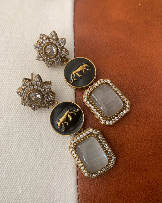 Sabyasachi Inspired Drop Earring (Tiger)