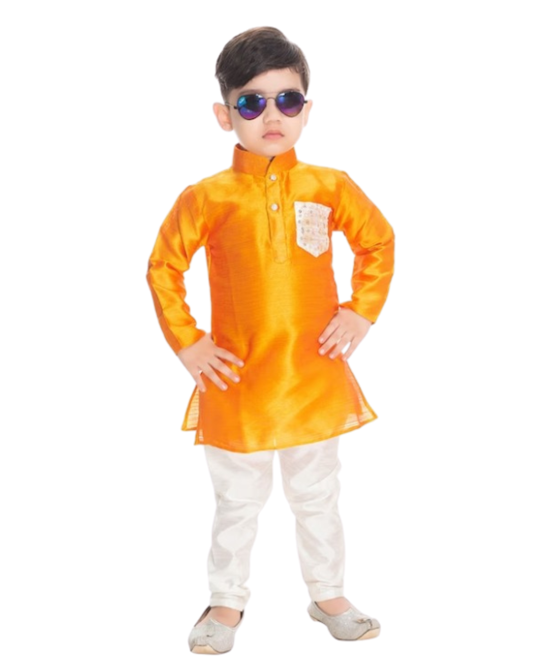 Boys Mandarin Collar Kurta With Pyjamas