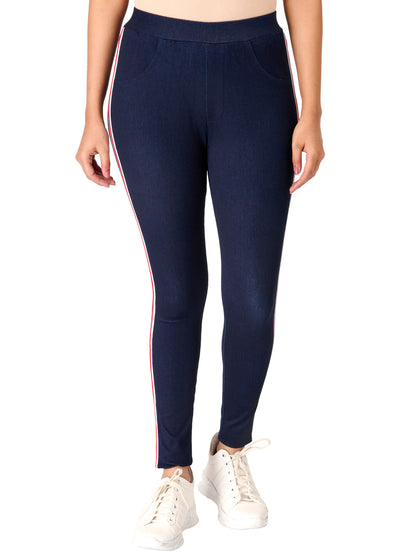 Jeggings - Striped Dark Blue