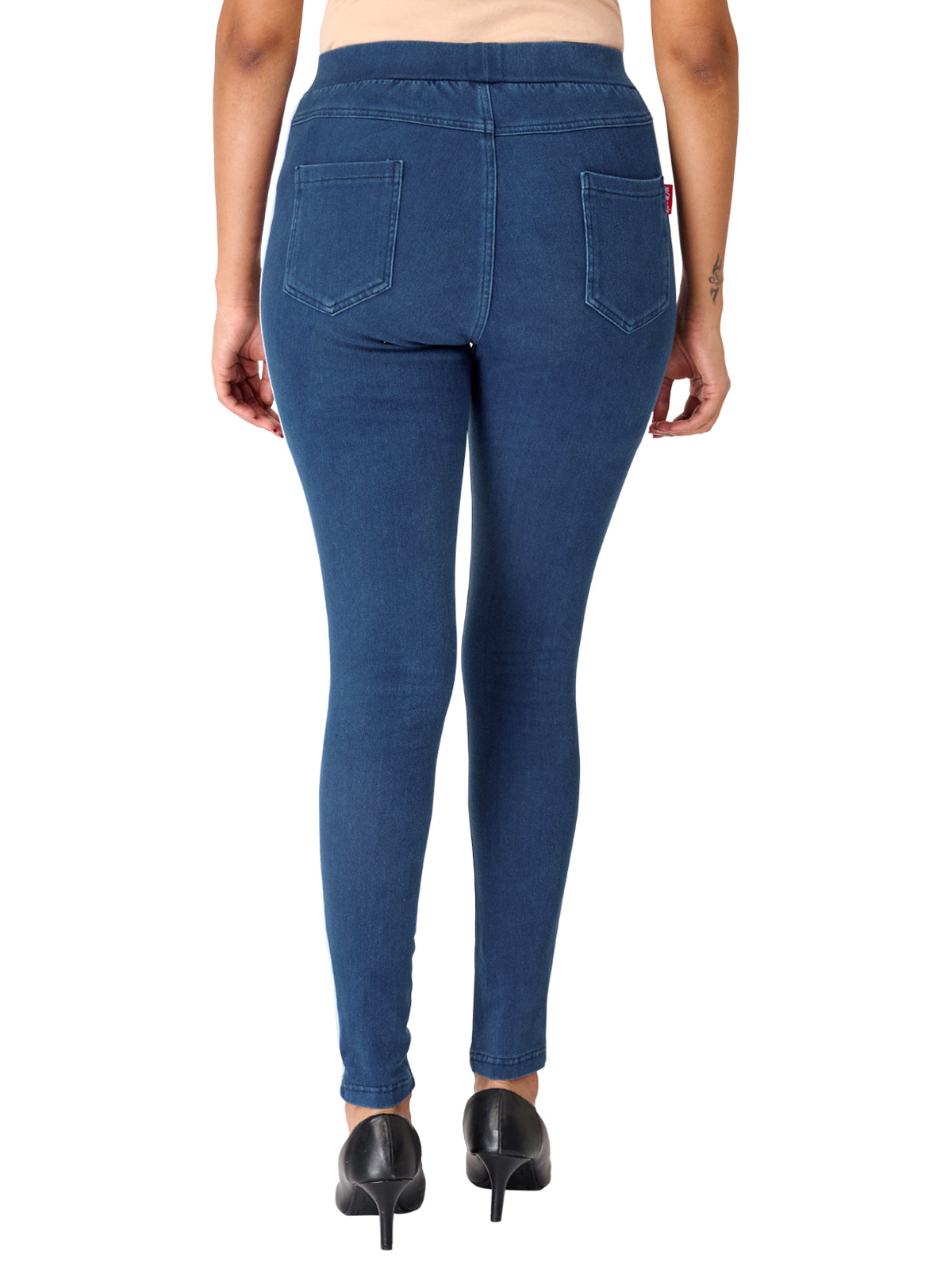 Jeggings - Striped Indigo Blue