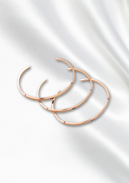 Designer Inspired Rose-Gold Bracelets (Set Of 3)