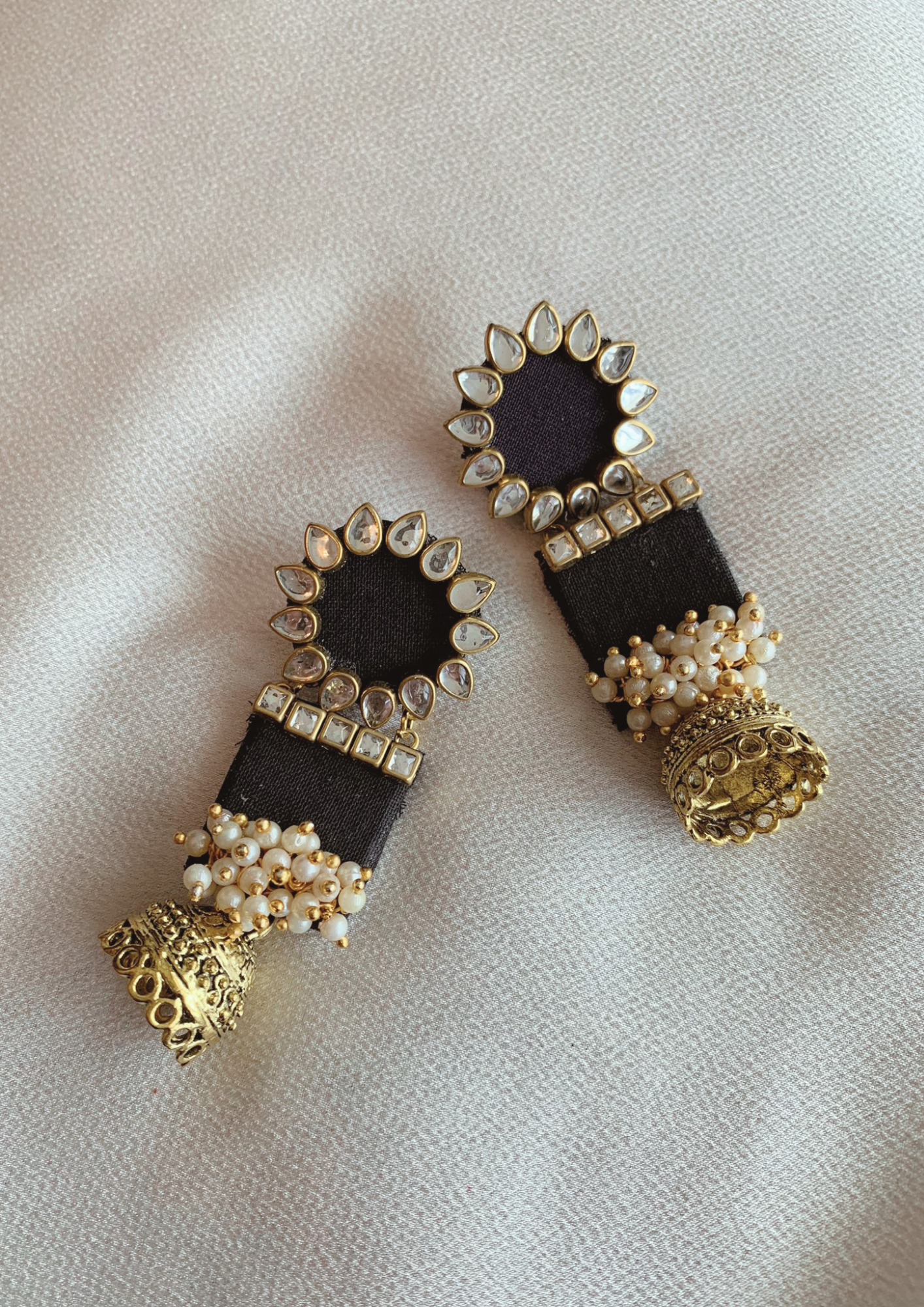 Long Cloth Pearl Jhumka