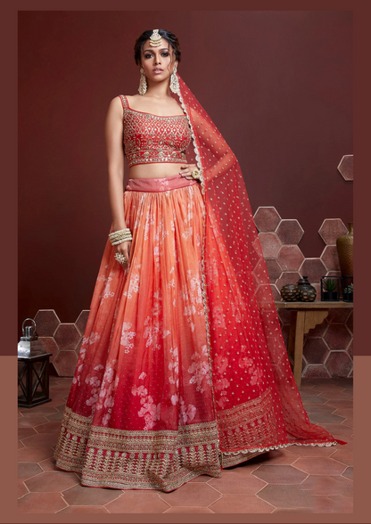 Embellished Lehenga Flared & Choli Set with Dupatta