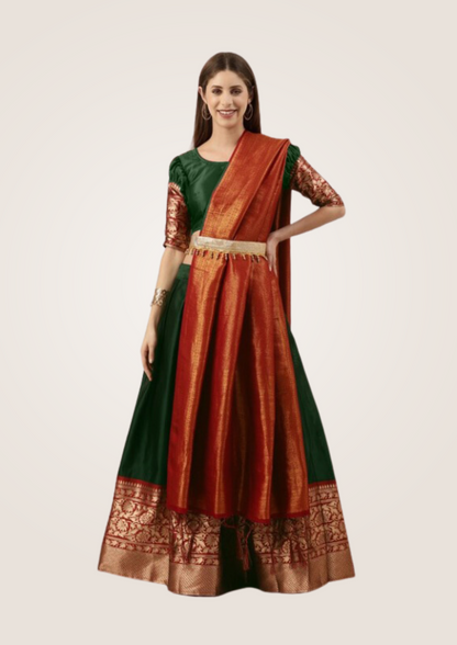 Woven Design Lehenga & Blouse With Dupatta