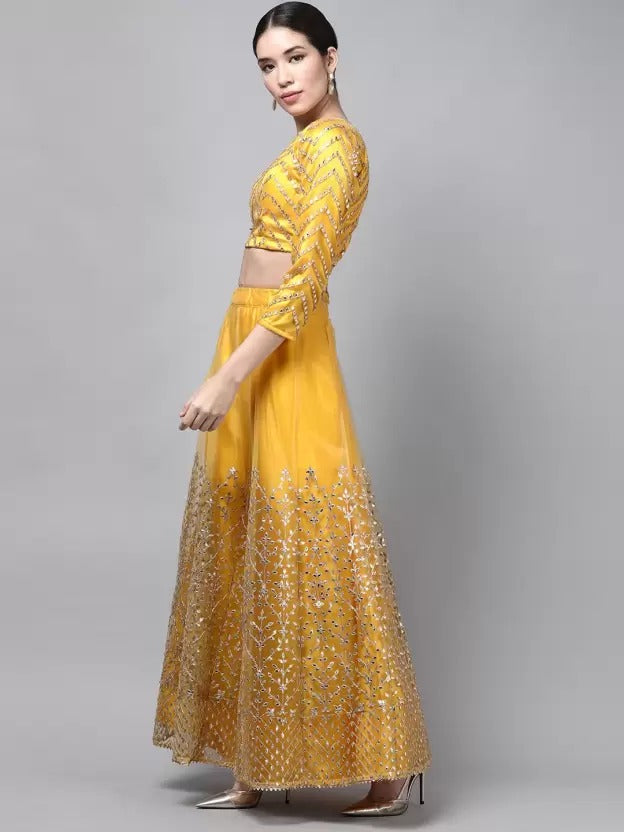 Yellow Embroidered Lehenga Choli