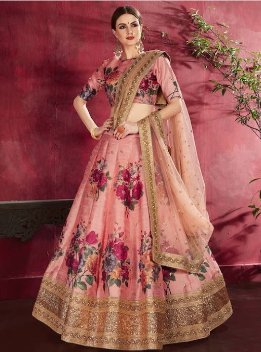 Printed Lehenga & Blouse With Dupatta