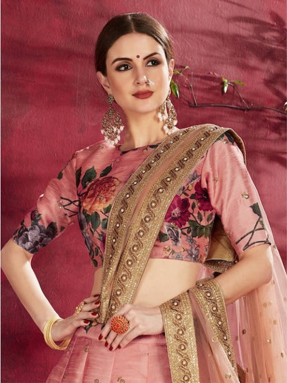 Printed Lehenga & Blouse With Dupatta