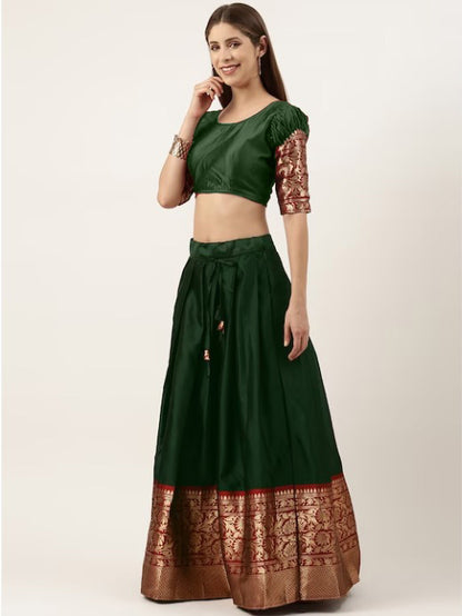 Woven Design Lehenga & Blouse With Dupatta