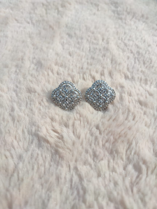 Geometrical Shape Cubic Zirconia Stud Earring