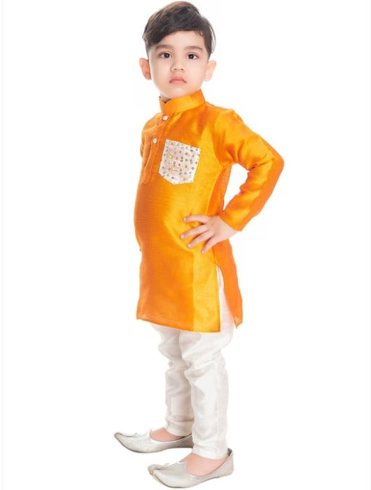 Boys Mandarin Collar Kurta With Pyjamas