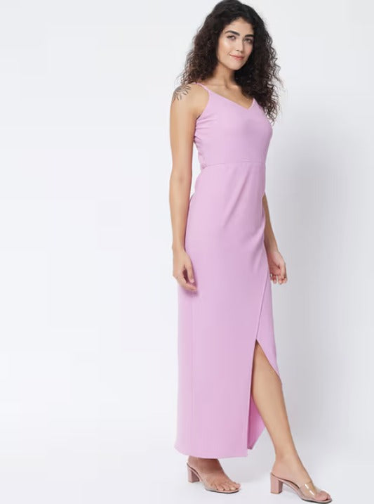 Lilac Split Thigh Dress