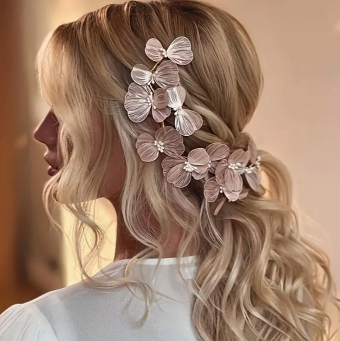 Wedding Bridal Leaf Pearl Hair Accessory