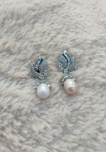 Big Pearl Drop Crystal Earring