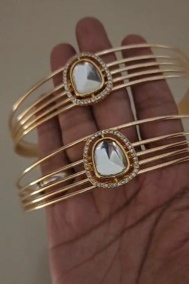 Gold-Plated Kundan Ring Necklace Set