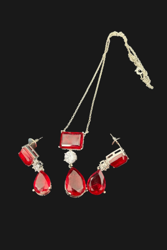 Ruby Red Set with Chain