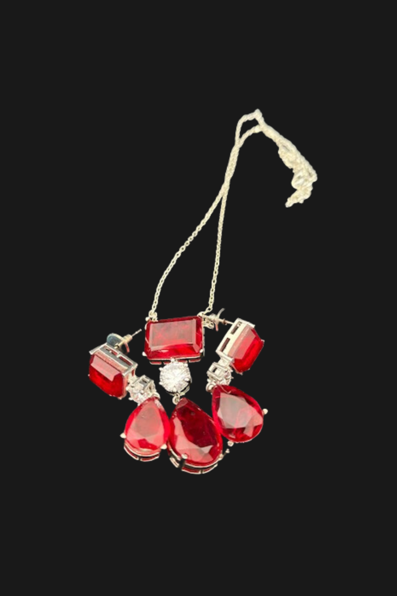 Ruby Red Set with Chain