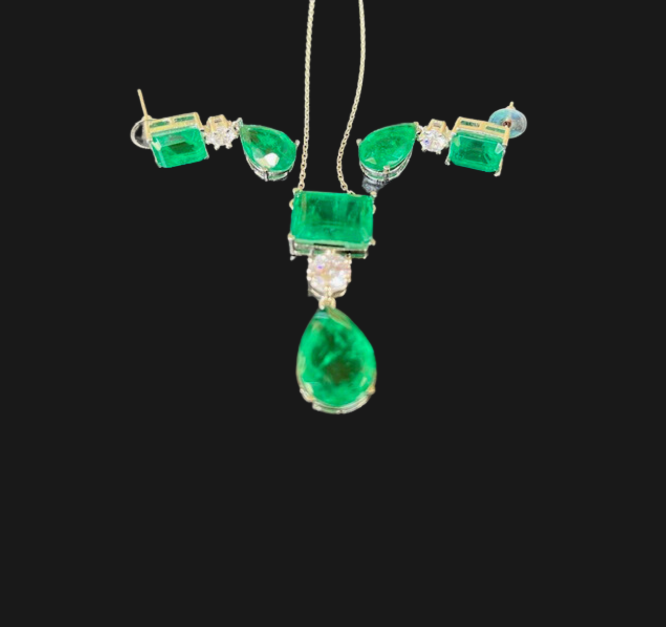 Emerald Green Set with Chain