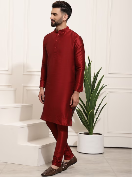 Regular Kurta With Churidar & Nehru Jacket